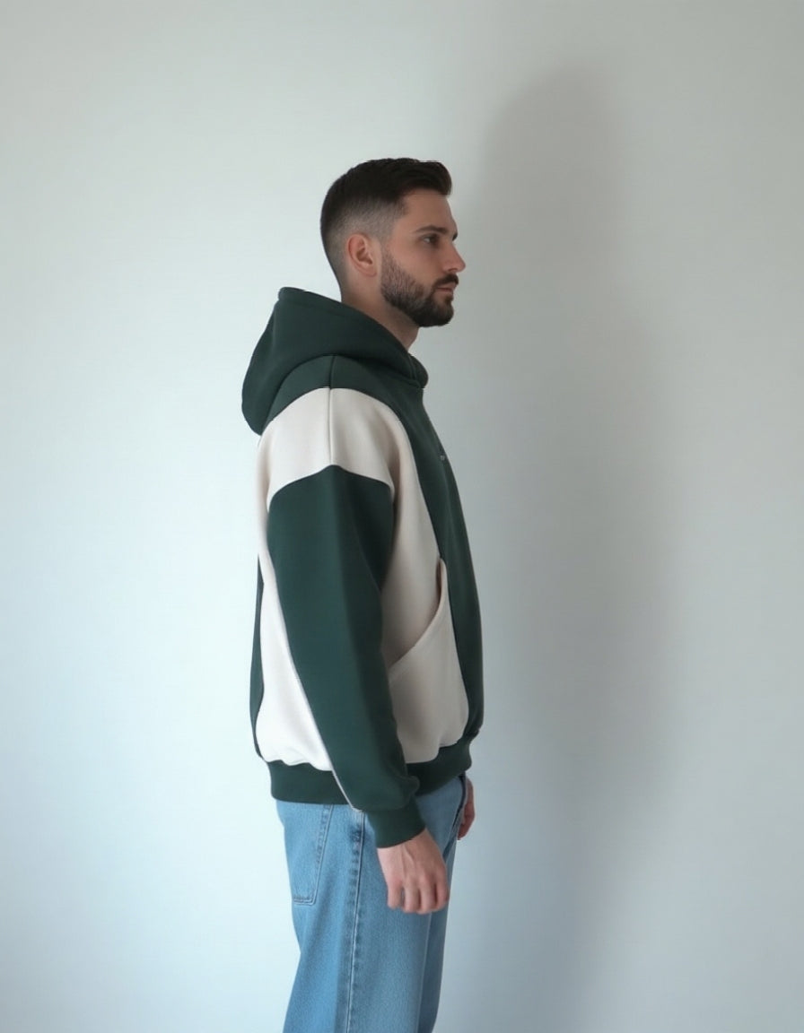 Green - White Hoodie