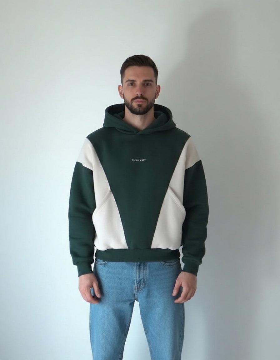 Green - White Hoodie